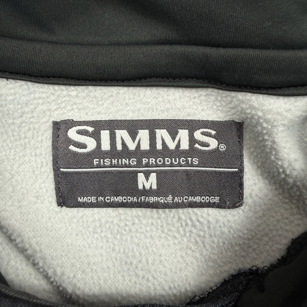 Simms Fishing Hoodie Men's M Black Hex Camo Fleece Lined Pullover Outdoor - Picture 8 of 9